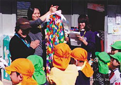 奈良県から保育園に届いた折鶴とメッセージ