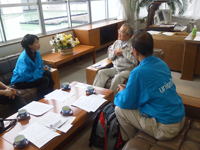 ©日本ユニセフ協会　大船渡市長を表敬したアグネス大使と安田チーフコーディネーター。