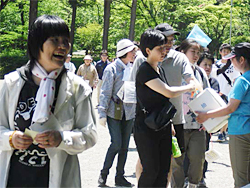 疲れた様子も見せず満足気に次々ゴールする皆さん
